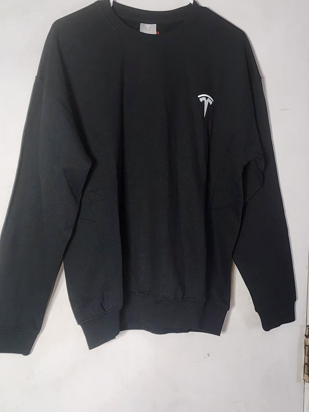 Tesla Black Sweatshirt with White Logo - Men